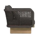 Fotoliu de grădină cu bază din lemn de tec și spătar de frânghie, Homemotion - Chantall Viadurini