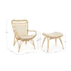 Fotoliu de grădină cu suport pentru picioare și țesut din fibre sintetice - Matter Viadurini