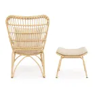 Fotoliu de grădină cu suport pentru picioare și țesut din fibre sintetice - Matter Viadurini