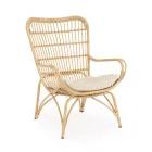 Fotoliu de grădină cu suport pentru picioare și țesut din fibre sintetice - Materia Viadurini