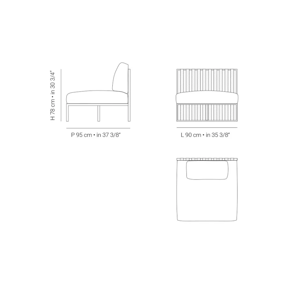 Fotoliu de gradina cu sezut din stofa si structura din aluminiu Made in Italy - Juliediv Viadurini