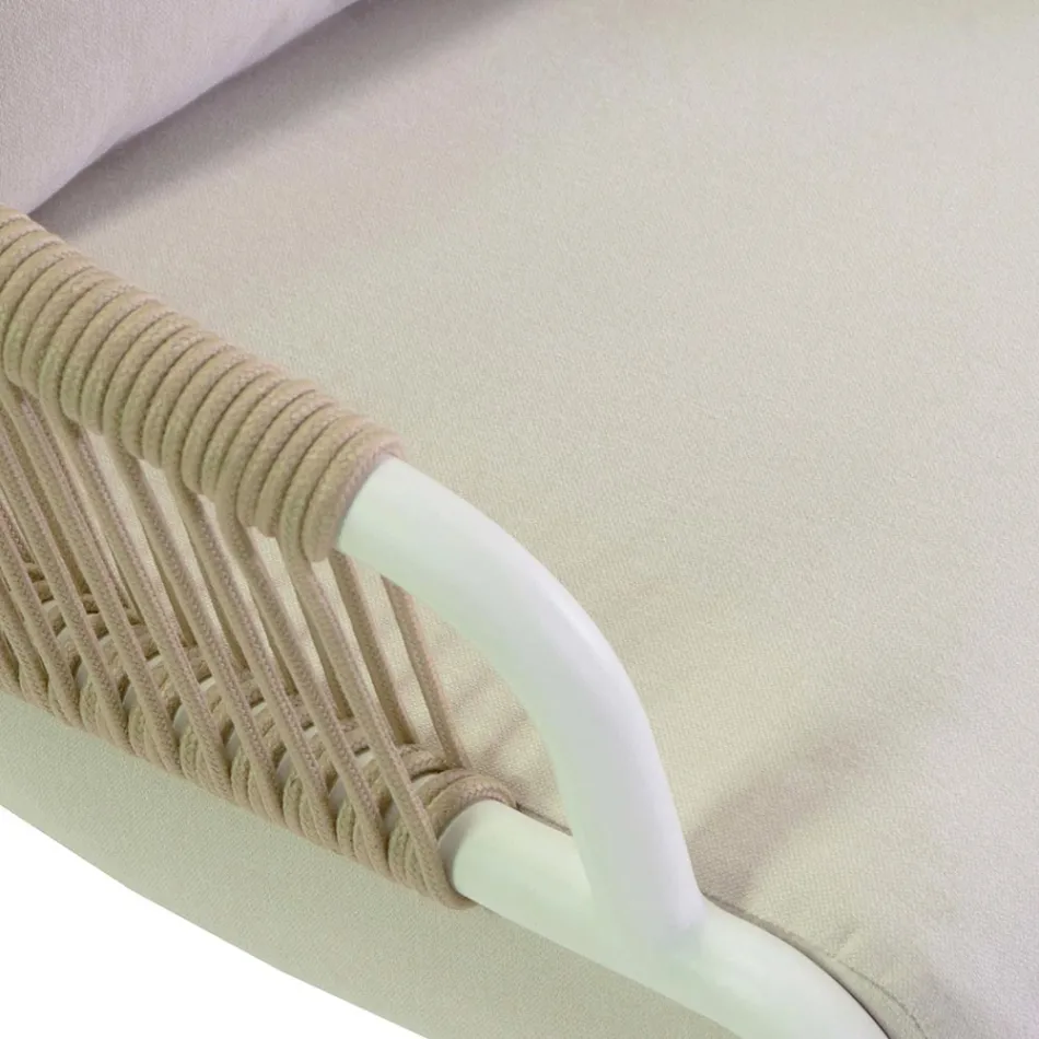 Scaun de grădină cu cadru din aluminiu și frânghii cu perne - Cort Viadurini