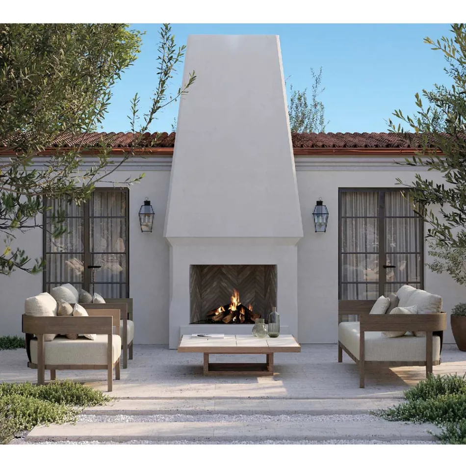 Scaun de gradina cu cadru din lemn de tec Made in Italy - Briga Viadurini