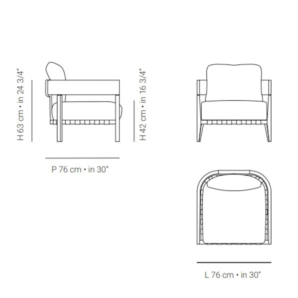 Scaun de gradina cu cadru din lemn de tec Made in Italy - Briga Viadurini