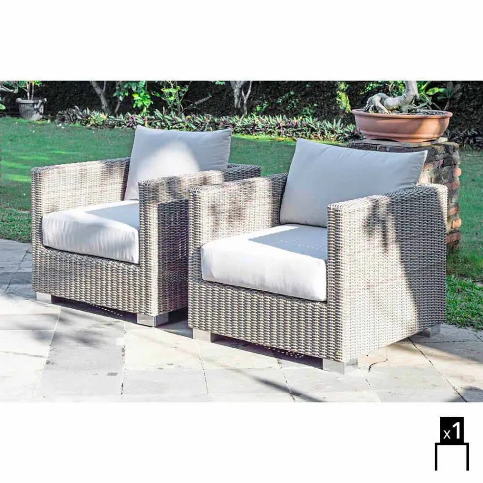 mână Fotoliu gradina de design țesute Elsa Viadurini