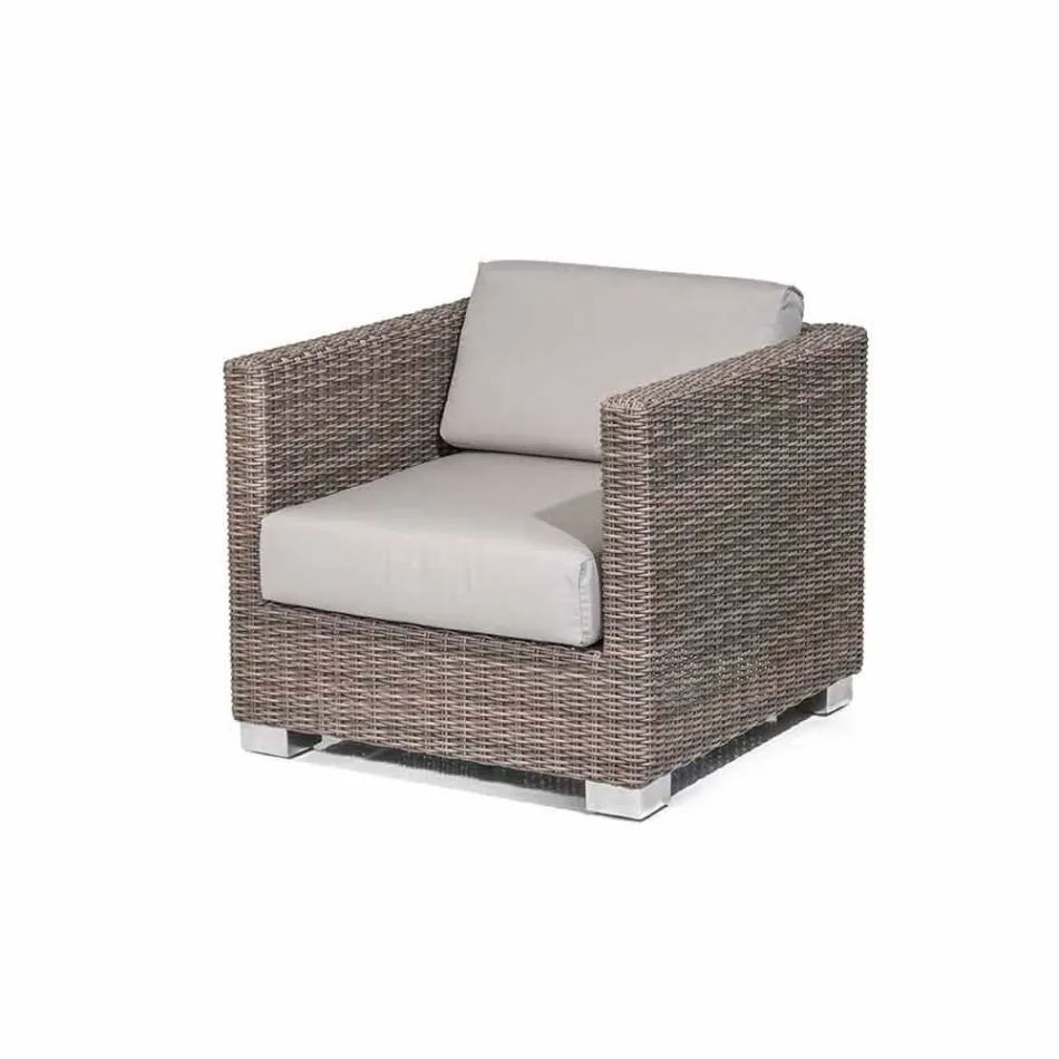 mână Fotoliu gradina de design țesute Elsa Viadurini