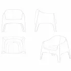 Solidă din Vondom, fotoliu de grădină stackabil, din polipropilenă Viadurini