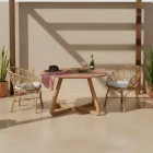 Fotoliu de grădină din țesut și pernă din aluminiu și polirattan - Ellide Viadurini