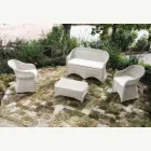 Scaun de grădină din aluminiu și țesătură din poliratan - Melina Viadurini