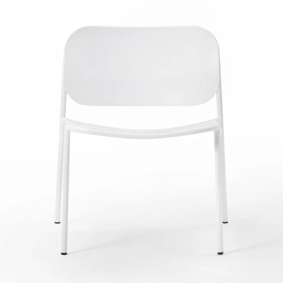 Fotoliu de Gradina din Metal Vopsit Made in Italy 2 Piese - Synergy Viadurini