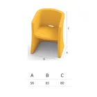 Fotoliu de Gradina din Polietilena cu Cotiere Made in Italy - Perez Viadurini