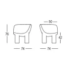 Fotoliu de grădină din polietilenă și țesătură Made in Italy - Freccia Viadurini