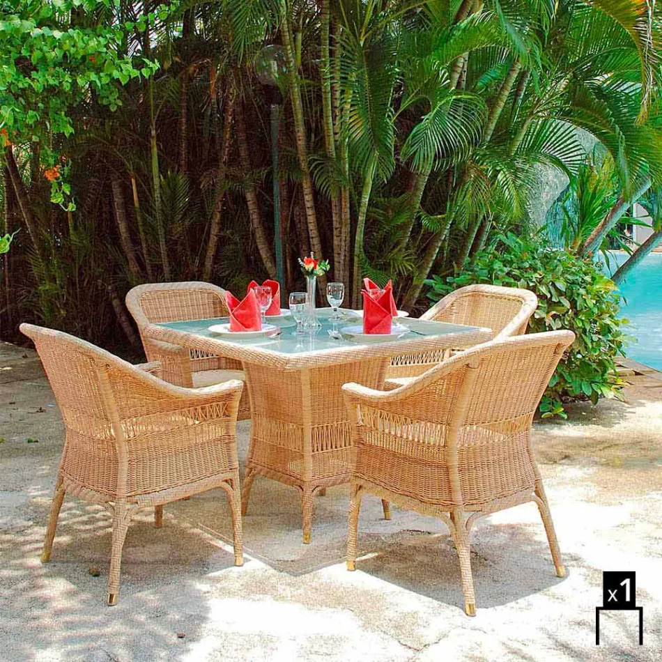 Polietilenă de grădină fotoliu țesute manual Ciad Viadurini