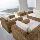 Fotoliu de grădină din Polyrattan țesut manual - Yoko Viadurini