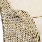 Fotoliu de grădină din Rattan natural pentru exterior cu perne - Supreme Viadurini
