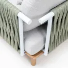 Fotoliu de grădină din Teak, țesut frânghie și perne - Bellatrix Viadurini