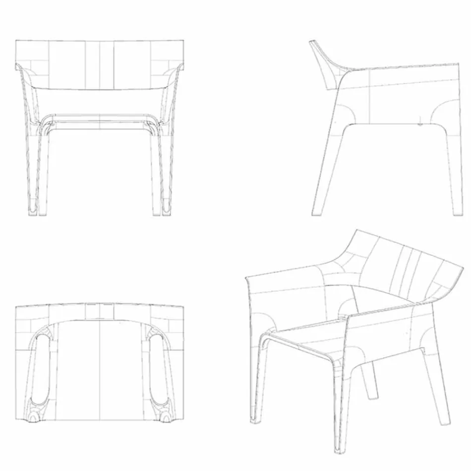 Fotoliu de gradina Pedrera Vondom din polipropilena si fibra de sticla Viadurini