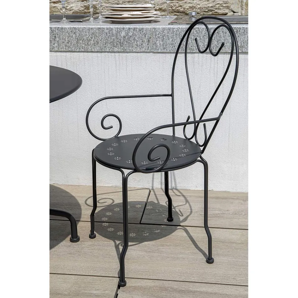 Scaun de grădină fabricat în întregime din metal - Archive Viadurini