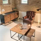 Fotoliu de interior realizat în întregime din piele vintage cu efect învechit - ștampilă Viadurini