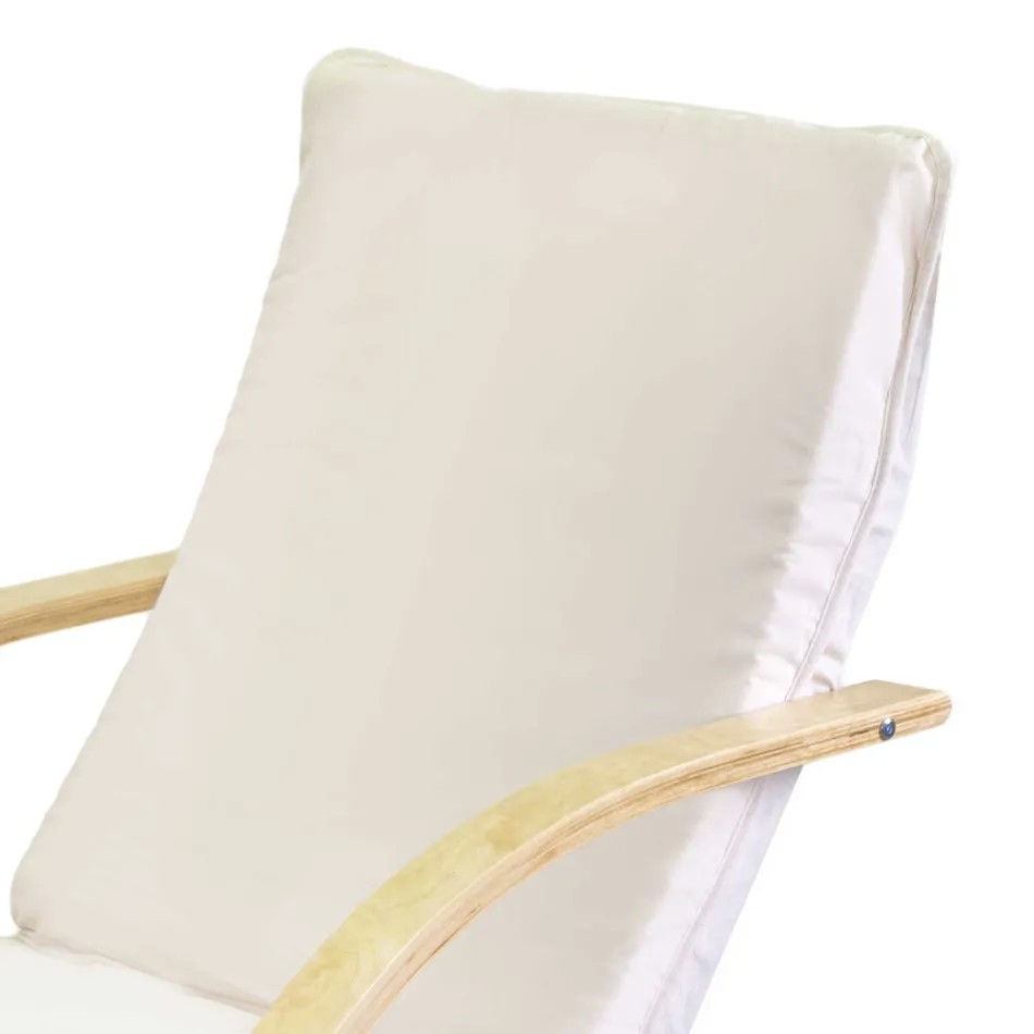 Fotoliu de interior realizat din lemn de mesteacăn și țesătură - Abissi Viadurini