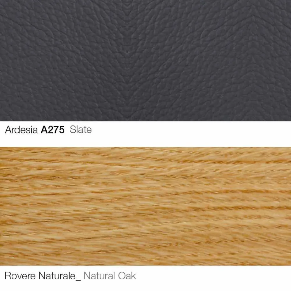 Fotoliu pentru living cu suport pentru picioare din piele și lemn Fabricat în Italia - Fluture Viadurini