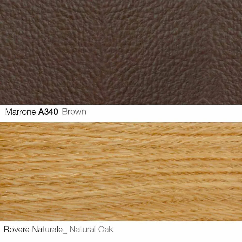 Fotoliu pentru living cu suport pentru picioare din piele și lemn Fabricat în Italia - Fluture Viadurini