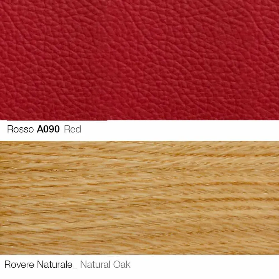 Fotoliu pentru living cu suport pentru picioare din piele și lemn Fabricat în Italia - Fluture Viadurini