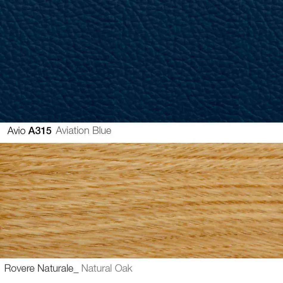 Fotoliu pentru living cu suport pentru picioare din piele și lemn Fabricat în Italia - Fluture Viadurini