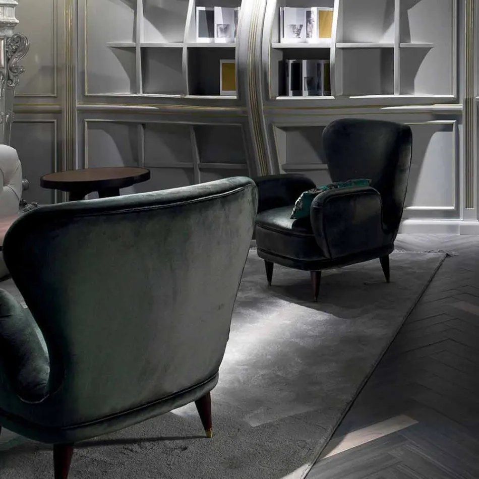 Scaun captusit salon design clasic L78xP75cm, Benny Viadurini