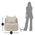 Fotoliu tapițat și tapițat pentru cameră de zi în țesătură cu decorațiuni - patch Viadurini