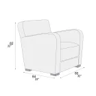 Fotoliu de Sufragerie din Lemn, Piele si Metal Made in Italy - Burlesco Viadurini