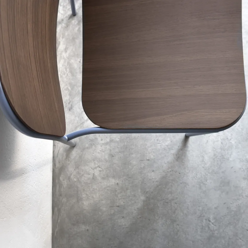 Fotoliu Sufragerie din Lemn si Metal Made in Italy 2 Piese - Saffia Viadurini