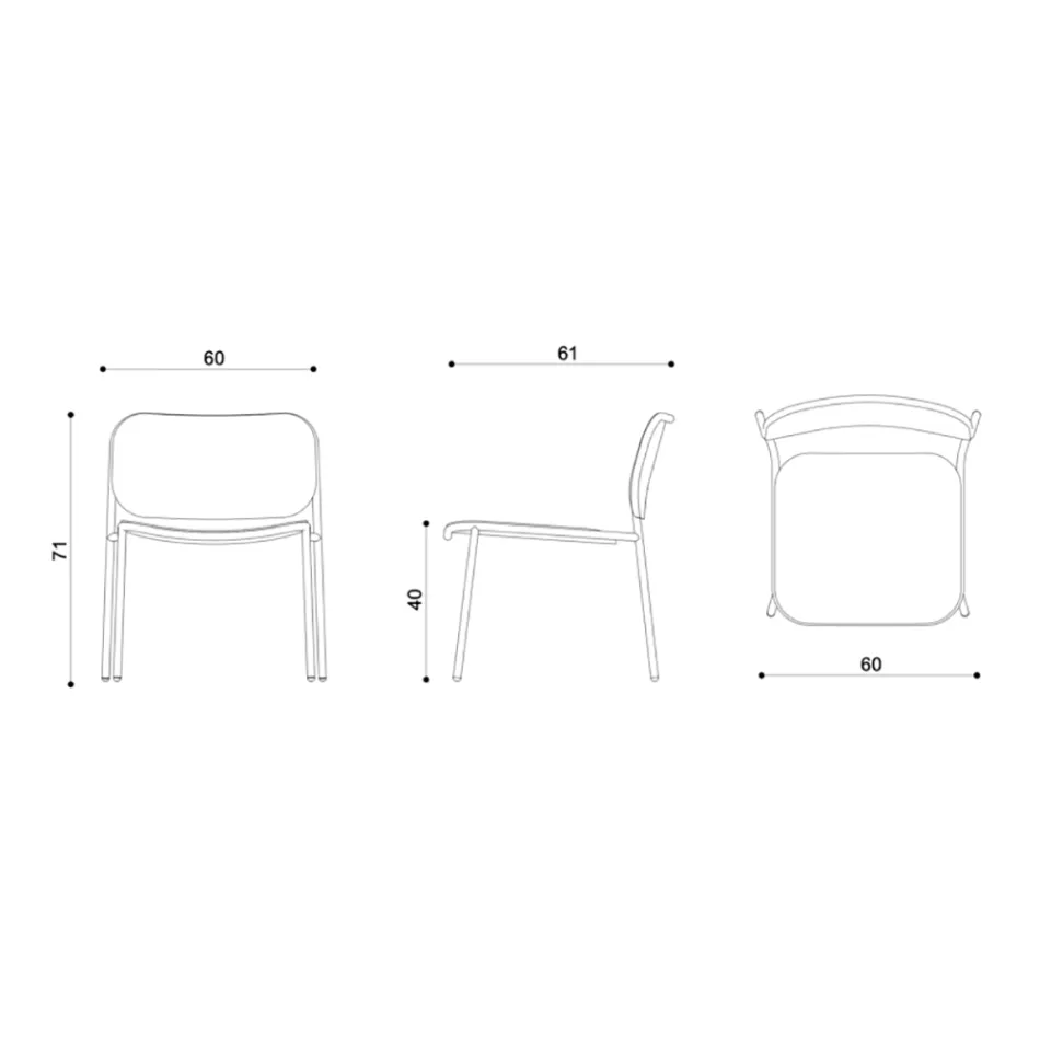 Fotoliu Sufragerie din Lemn si Metal Made in Italy 2 Piese - Saffia Viadurini