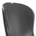 șezlong din piele și păr negru Eli, design de lux clasic Viadurini