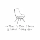 Fotoliu living din piele și țesătură cu bază din lemn Fabricat în Italia - Ama Viadurini