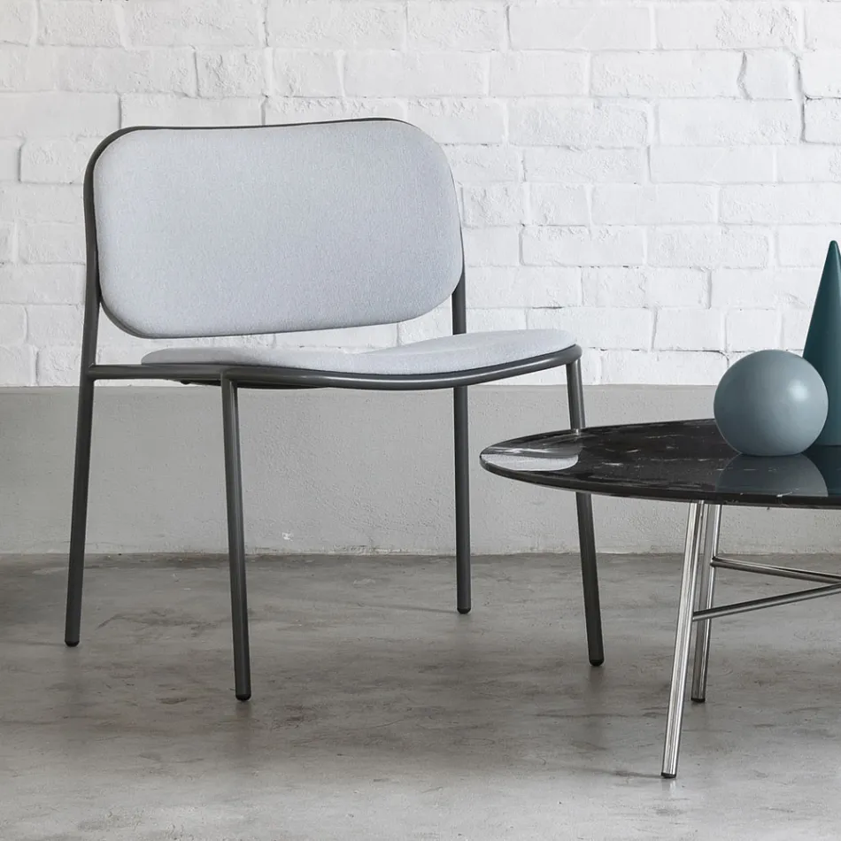 Fotoliu Sufragerie din Tesatura si Metal Made in Italy 2 Piese - Sangria Viadurini