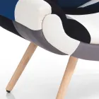 Fotoliu Sufragerie Tesatura Patchwork - Bromo Viadurini