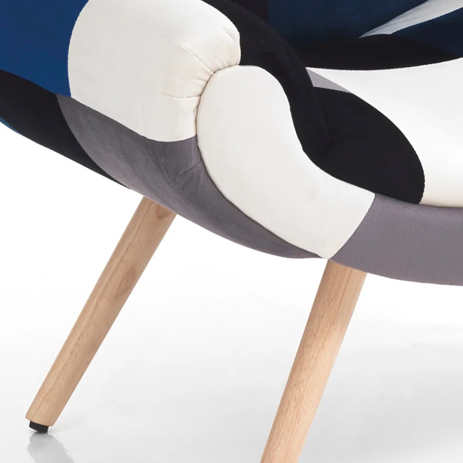 Fotoliu Sufragerie Tesatura Patchwork - Bromo Viadurini