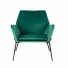 Scaun Lounge Modern din Catifea Petrol Verde și Metal Negru - Tonifiat Viadurini