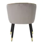 Fotoliu de sufragerie tapițat în țesătură cu picioare moderne din lemn - Ezia Viadurini