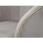 Fotoliu de sufragerie tapițat în țesătură cu picioare moderne din lemn - Ezia Viadurini