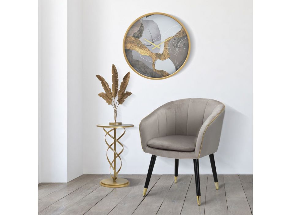 Fotoliu de sufragerie tapițat în țesătură cu picioare moderne din lemn - Ezia Viadurini