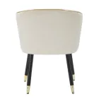 Fotoliu de sufragerie tapițat în țesătură cu picioare moderne din lemn - Ezia Viadurini