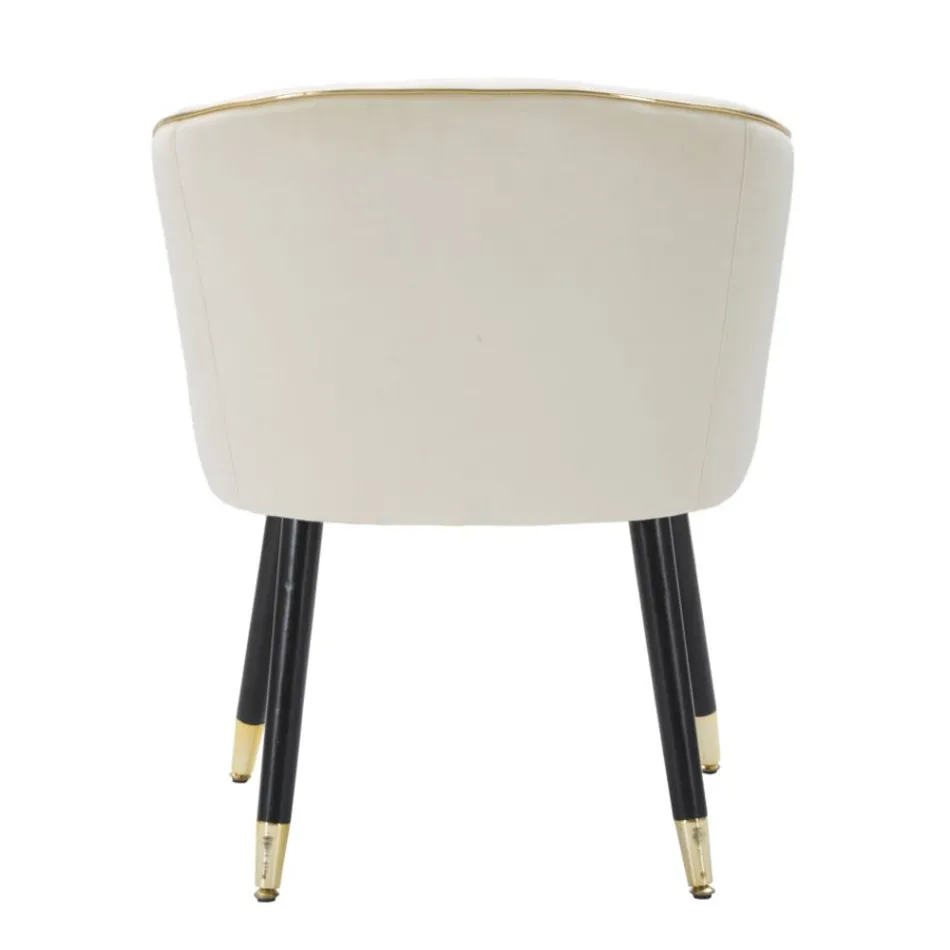 Fotoliu de sufragerie tapițat în țesătură cu picioare moderne din lemn - Ezia Viadurini