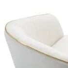 Fotoliu de sufragerie tapițat în țesătură cu picioare moderne din lemn - Ezia Viadurini