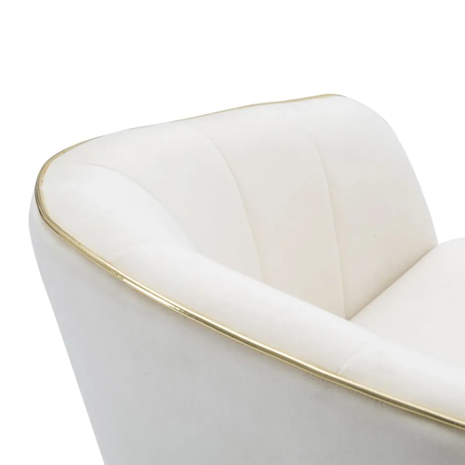 Fotoliu de sufragerie tapițat în țesătură cu picioare moderne din lemn - Ezia Viadurini