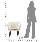 Fotoliu de sufragerie tapițat în țesătură cu picioare moderne din lemn - Ezia Viadurini