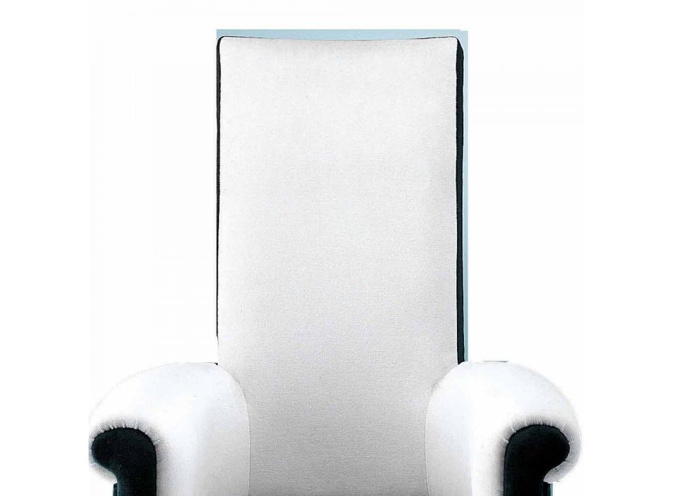 Fotoliu de sufragerie tapițat în catifea alb-negru Fabricat în Italia - Gedda Viadurini