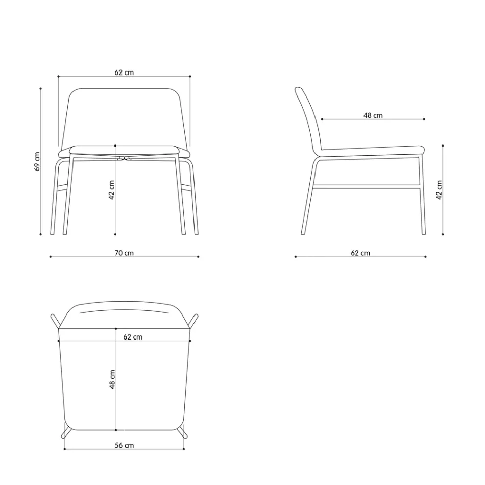 Fotoliu de Sufragerie de înaltă calitate din țesătură și metal Made in Italy - Molde Viadurini