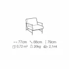 Fotoliu din living din țesătură cu structură metalică Fabricat în Italia - Manila Viadurini